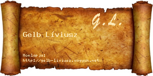 Gelb Líviusz névjegykártya